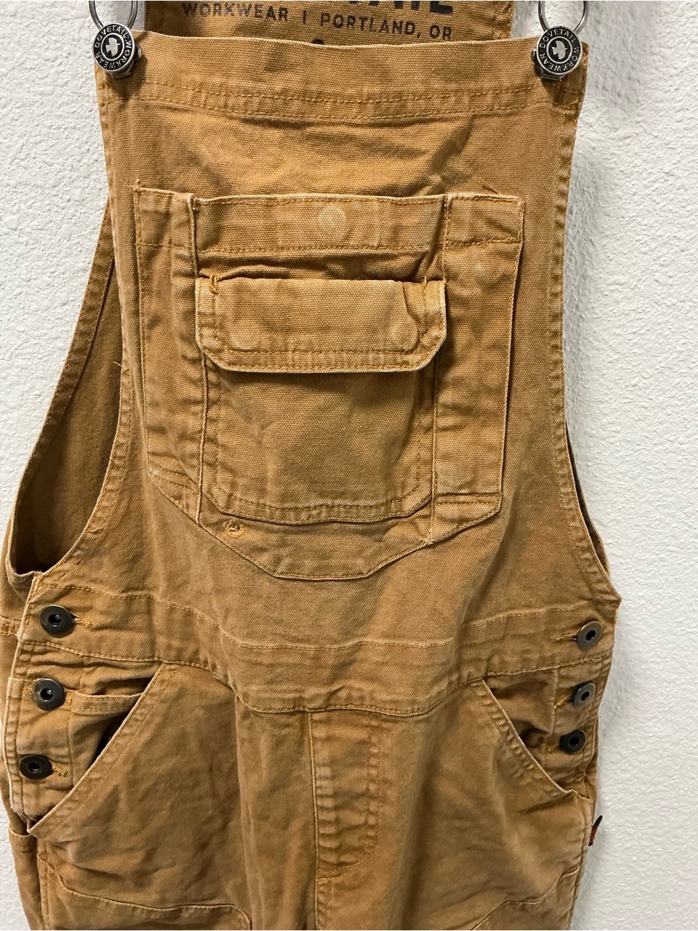 Kids' Dovetail Tan Canvas Overalls - Picture 3 of 7